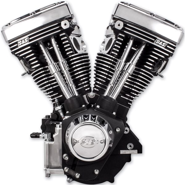 SS Cycle V111 V Series Long Block Wrinkle Black Engine